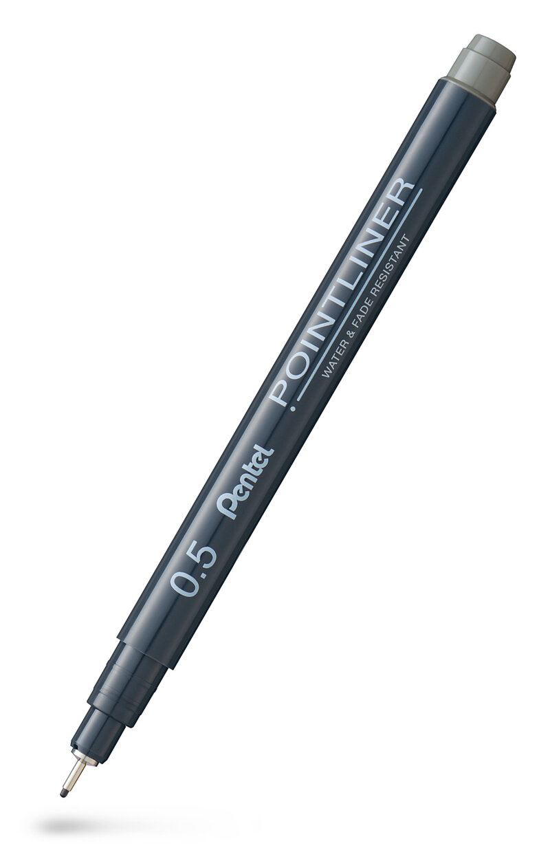 Fineliner PENTEL Pointliner 0,5mm grå