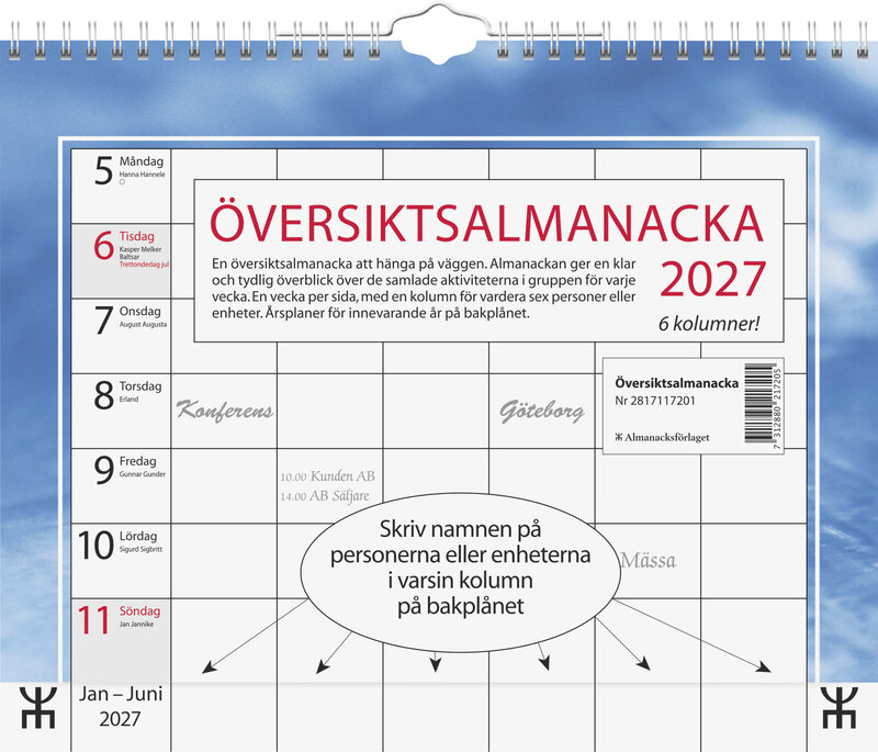Väggkalender - Översiktsalmanacka FSC