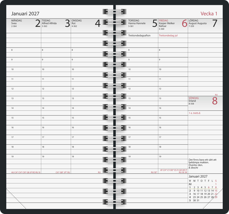 Fickkalender - ProPlan Nova Manager Refill Hålad FSC
