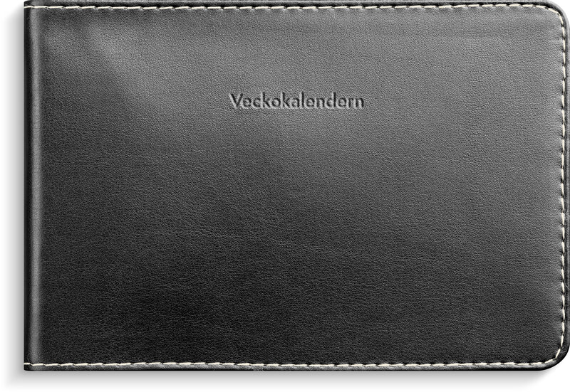 Veckokalendern 2027 svart konstläder