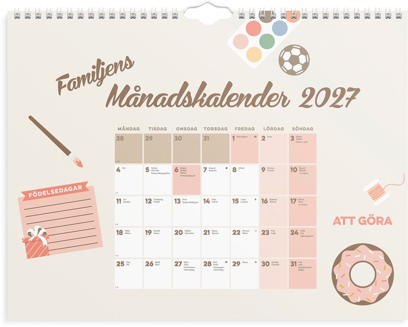 Familjens månadskalender 2027