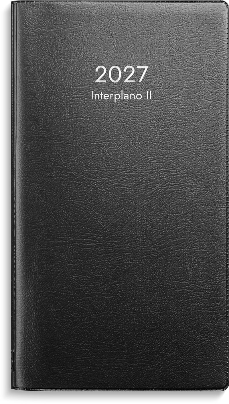 Kalender 2027 Interplano II svart plast