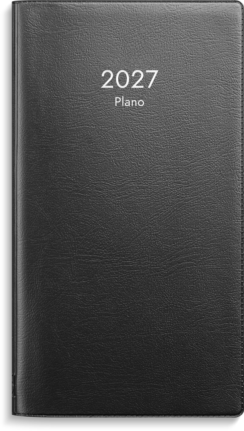 Kalender 2027 Plano svart plast