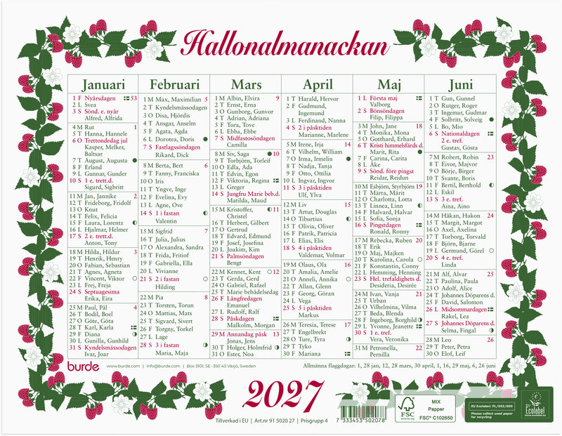 Lilla Hallonalmanackan 2027