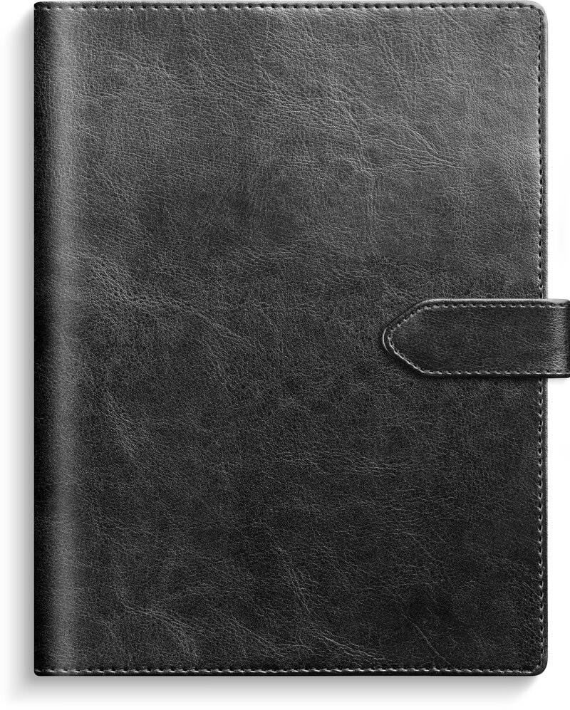 Veckojournal 2027 svart konstläder
