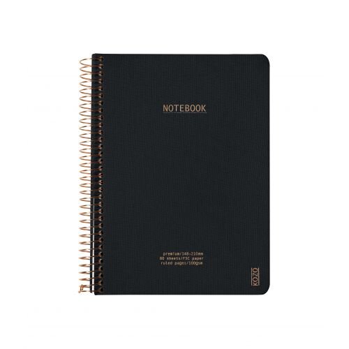 KOZO Anteckningsbok A5 Premium Black linjerat