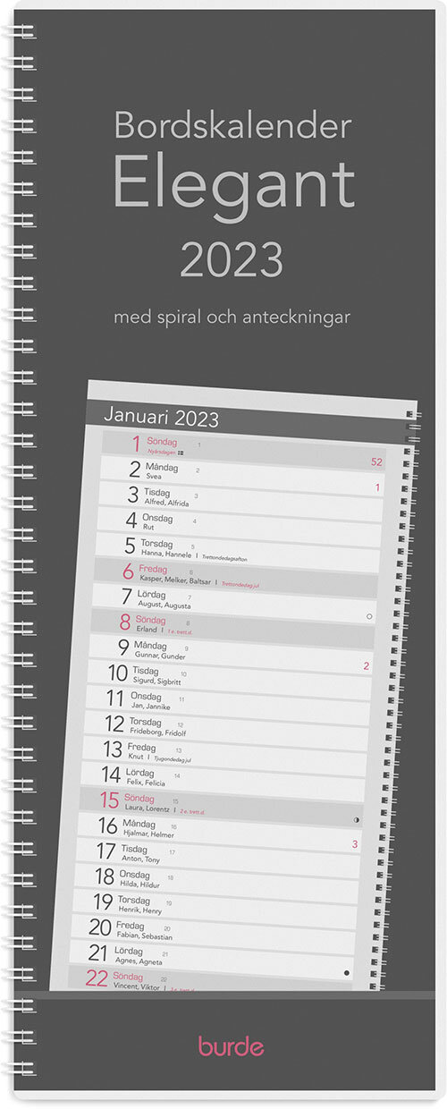 Kalender 2023 Bordskalender Elegant spiral