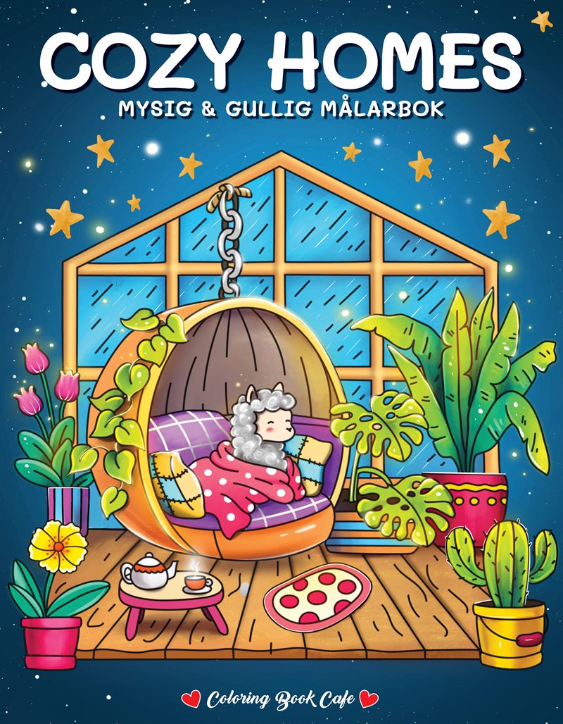 Cozy Homes : Mysig och gullig Cozy Coloring målarbok från Coloring Book Cafe