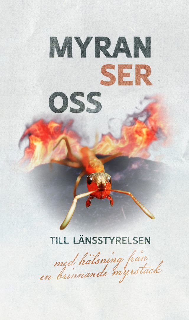 Myran ser oss. Till länsstyrelsen med hälsning från en brinnande myrstack