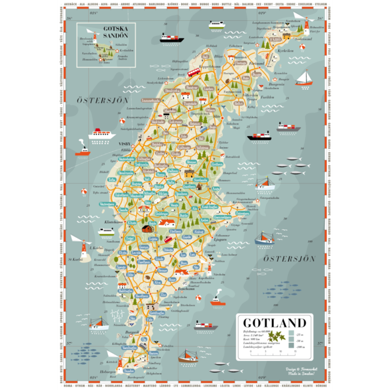 Pussel 1000 bit Gotlandskarta