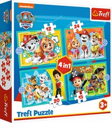 Pappussel Trefl (4i1) 12+15+20+24 Bitar Paw Patrol