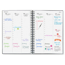 Skolkalender Paperstyle A5 2023-24 Newport vecka /uppslag Dotted Transparent Black