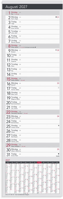 Stor Bordskalender Elegant 2027