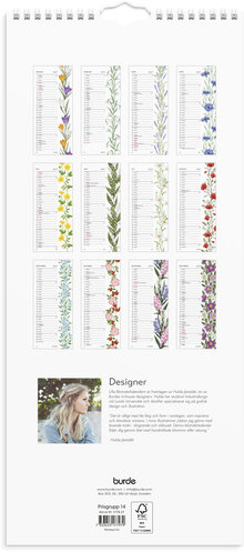 Väggkalender 2027 Lilla Blomsterkalendern