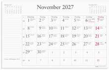 Månadsblock 2027 240x152 mm
